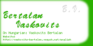 bertalan vaskovits business card